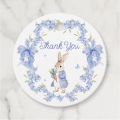 Schattige Bunny Peter Rabbit Boy Baby shower Bedan Bedankjes Labels (Voorkant)