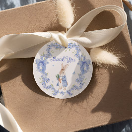 Schattige Bunny Peter Rabbit Boy Baby shower Bedan Bedankjes Labels