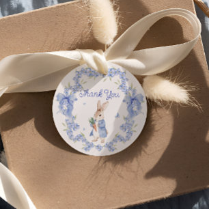 Schattige Bunny Peter Rabbit Boy Baby shower Bedan Bedankjes Labels