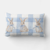 Schattige Bunny Rabbit Blue Plaid Sierkussen Kussen (Voorkant)