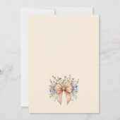 Schattige Bunny Rabbit Spring Floral Baby shower Kaart (Achterkant)