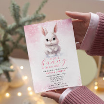 Schattige Bunny Roze Winter Custom Baby shower