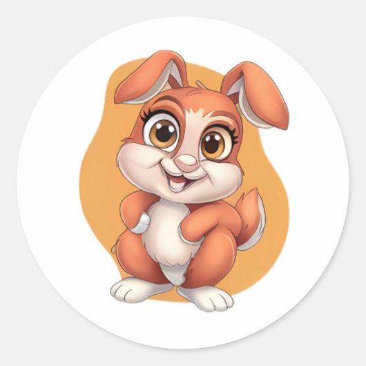Schattige Bunny Sticker – Schattigee Cartoon Konij (Voorkant)