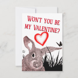 Schattige Bunny Typography Valentijnsdag Kaart
