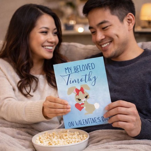 Schattige Bunny Valentijn voor vriendje Feestdagen Kaart