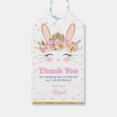 Schattige Bunny Verjaardag Dank u Favor Gift Label Cadeaulabel (Voorkant)