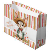 Schattige Bunny Verjaardagstas Groot Cadeauzakje (Voorkant Gekanteld)