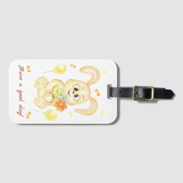 Schattige Bunny voor een positief humeur Bagagelabel