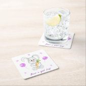 Schattige Bunny voor een positief humeur Kartonnen Onderzetters (Insitu)