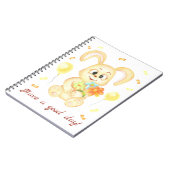 Schattige Bunny voor een positief humeur Notitieboek (Linkerzijde)