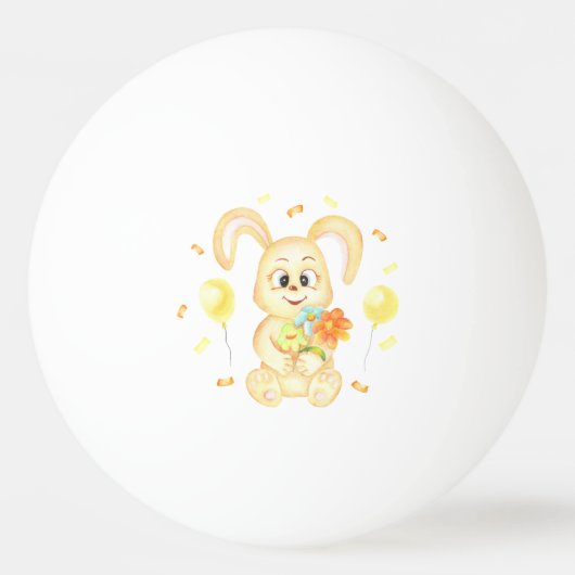 Schattige Bunny voor een positief humeur Pingpongbal (Voorkant)