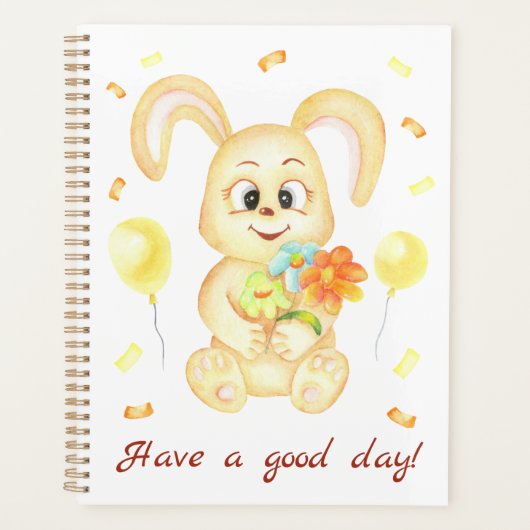 Schattige Bunny voor een positief humeur Planner (Voorkant)