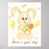 Schattige Bunny voor een positief humeur Poster (Voorkant)