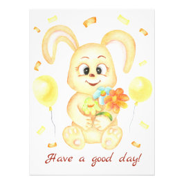 Schattige Bunny voor een positief humeur Poster