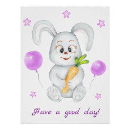 Schattige Bunny voor een positief humeur Poster