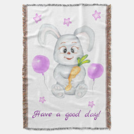 Schattige Bunny voor een positief humeur Poster Deken