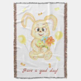 Schattige Bunny voor een positief humeur Poster Deken