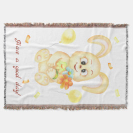 Schattige Bunny voor een positief humeur Poster Deken