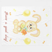 Schattige Bunny voor een positief humeur Poster Fleece Deken (Voorkant (Horizontaal))