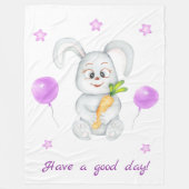 Schattige Bunny voor een positief humeur Poster Fleece Deken (Voorkant)