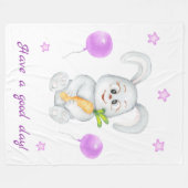 Schattige Bunny voor een positief humeur Poster Fleece Deken (Voorkant (Horizontaal))