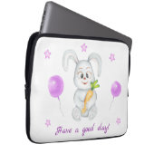 Schattige Bunny voor een positief humeur Poster Laptop Sleeve (Voorkant Rechts)