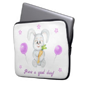 Schattige Bunny voor een positief humeur Poster Laptop Sleeve (Voorkant Links)