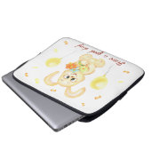 Schattige Bunny voor een positief humeur Poster Laptop Sleeve (Voorkant onderkant)