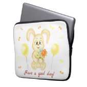 Schattige Bunny voor een positief humeur Poster Laptop Sleeve (Voorkant Links)