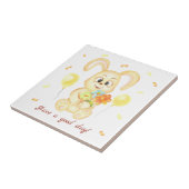 Schattige Bunny voor een positief humeur Poster Tegeltje (Zijkant)