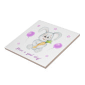 Schattige Bunny voor een positief humeur Poster Tegeltje (Zijkant)