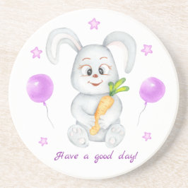 Schattige Bunny voor een positief humeur Zandsteen Onderzetter