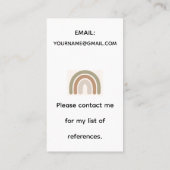 Schattige Bunny Waterverf Babysitter Visitekaartje (Achterkant)