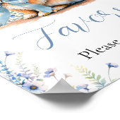 Schattige Bunny Wildflower Baby shower Favorieten  Poster (Hoek)