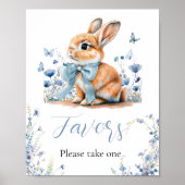 Schattige Bunny Wildflower Baby shower Favorieten  Poster (Voorkant)