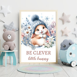 Schattige bunny winter pet inspirerende slogan jon poster