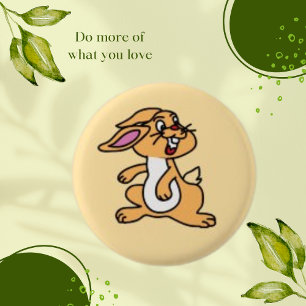 Schattige Bunny Yellow Rabbit Animal Ronde Button