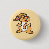 Schattige Bunny Yellow Rabbit Animal Ronde Button (Voorkant)
