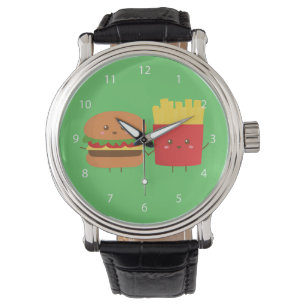 Schattige Burger en Friet, Vrienden Voor Altijd Horloge