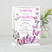 Schattige Butterflies gestreept op zondag Kaart (Staand voorkant)