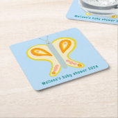 Schattige Butterfly CUSTOM Baby shower Kartonnen Onderzetters (Schuin)