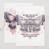 Schattige  Butterfly Design Verjaardagsfeest Kaart (Voorkant / Achterkant)