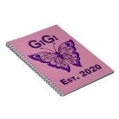 Schattige Butterfly Gigi "Est 2020" Notitieboek (Rechterzijde)