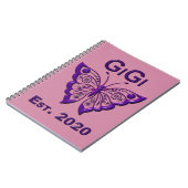 Schattige Butterfly Gigi "Est 2020" Notitieboek (Linkerzijde)