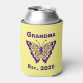 Schattige Butterfly Grandma "Est 2020" Blikjeskoeler (Blikje Voorkant)