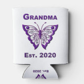 Schattige Butterfly Grandma "Est 2020" Blikjeskoeler (Achterkant)