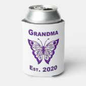 Schattige Butterfly Grandma "Est 2020" Blikjeskoeler (Blikje Achterkant)