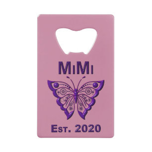Schattige Butterfly Mimi "Est 2020" Creditkaart Flessenopener
