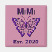 Schattige Butterfly Mimi "Est 2020" Magneet (Voorkant)