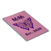 Schattige Butterfly Mimi "Est 2020" Notitieboek (Rechterzijde)